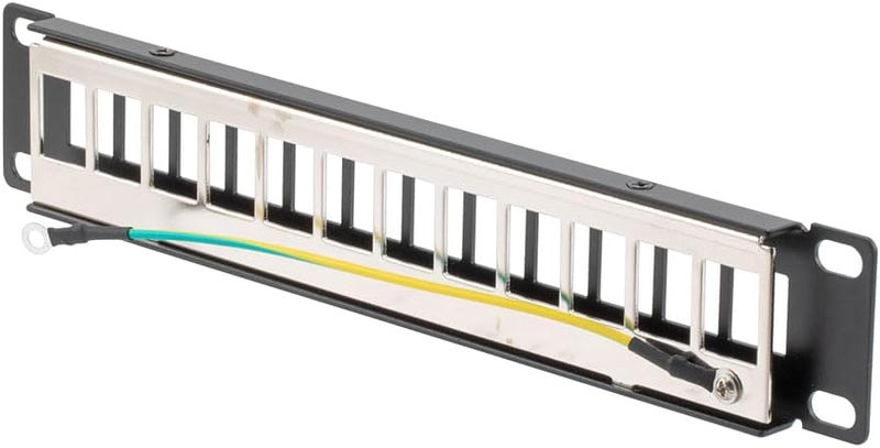 NavePoint 10 Inch Wide 12-Port Modular Patch Panel, 1U, Black - Image 4